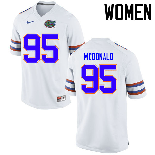 Women Florida Gators #95 Ray McDonald College Football Jerseys Sale-White - Click Image to Close